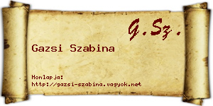 Gazsi Szabina névjegykártya